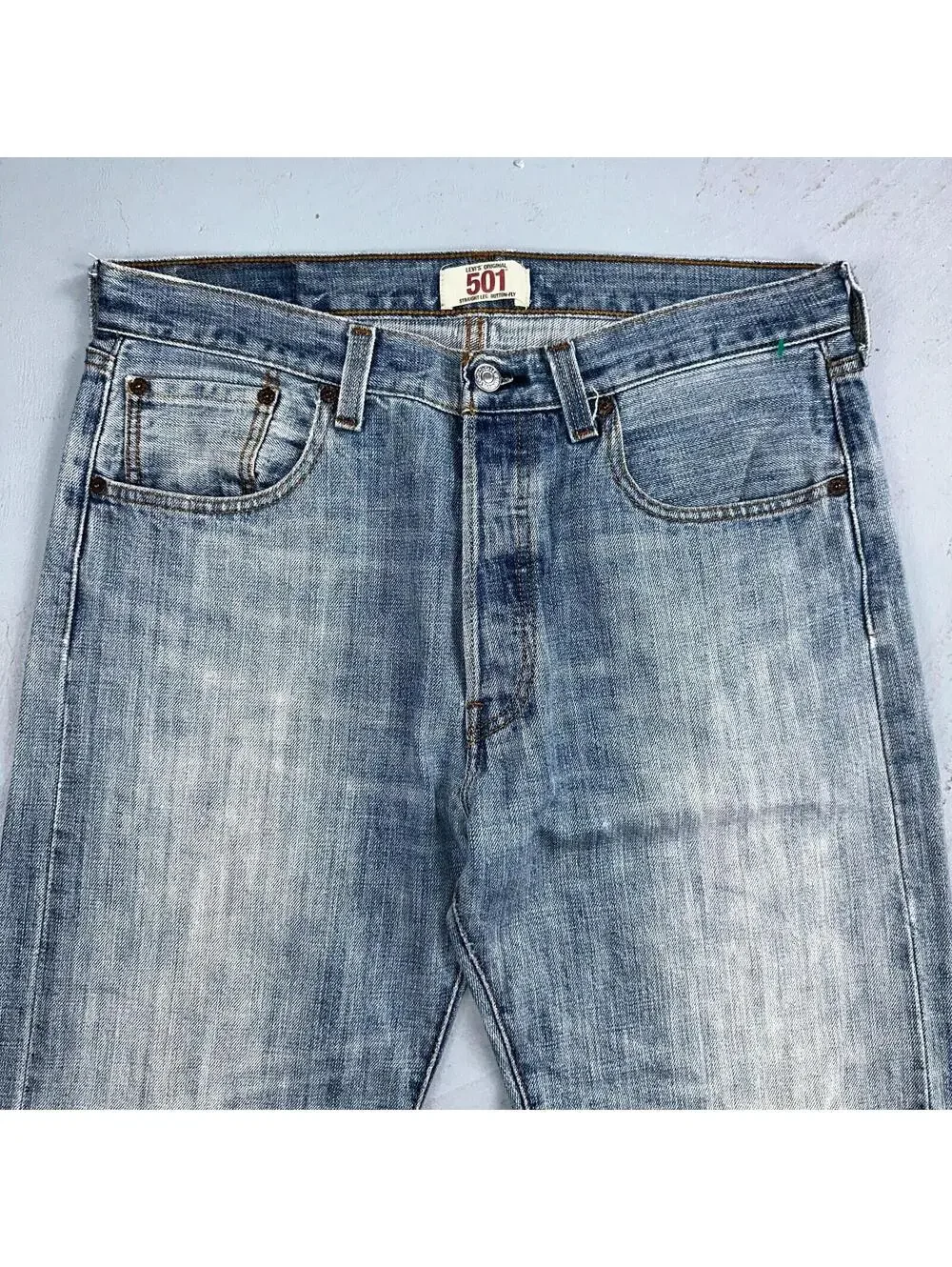 Levis 501 Vintage Y2K XX Straight Leg Jeans Blue Light Wash 34x34 Act 33x32